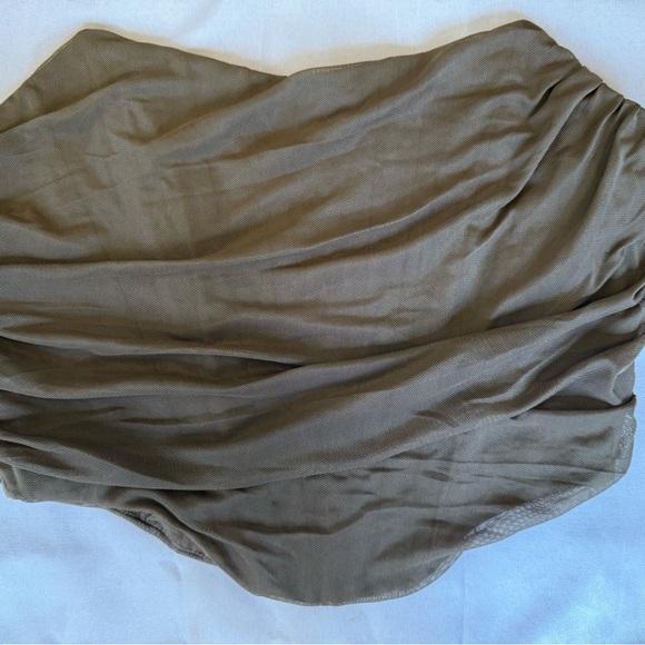 Brown Ruched Mesh Corset Top - Picture 9 of 9